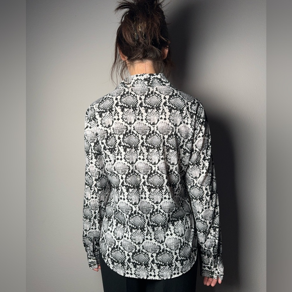 Calvin Klein Snakeprint Button-Up Blouse - image 4